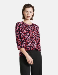 Taifun 3/4 Arm Bluse Mit Allover-Print 13 Taifun 3/4 Arm Bluse Mit Allover-Print -Gerry Stil Geschaft 34 arm bluse mit allover print 01