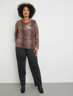 3/4 Arm Shirt Mit Animal-Print -Gerry Stil Geschaft 34 arm shirt mit animal print 102