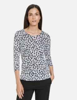 Gerry Weber 3/4 Arm Shirt Mit Ausbrenner-Optik -Gerry Stil Geschaft 34 arm shirt mit ausbrenner optik 01