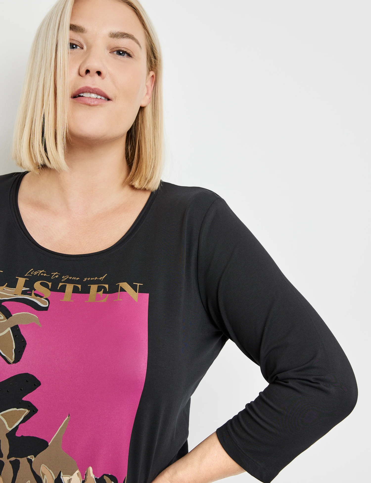 3/4 Arm Shirt Mit Frontprint 4 3/4 Arm Shirt Mit Frontprint – Bild 4