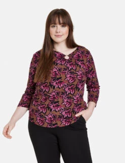 3/4 Arm Shirt Mit Ring-Detail -Gerry Stil Geschaft 34 arm shirt mit ring detail 01