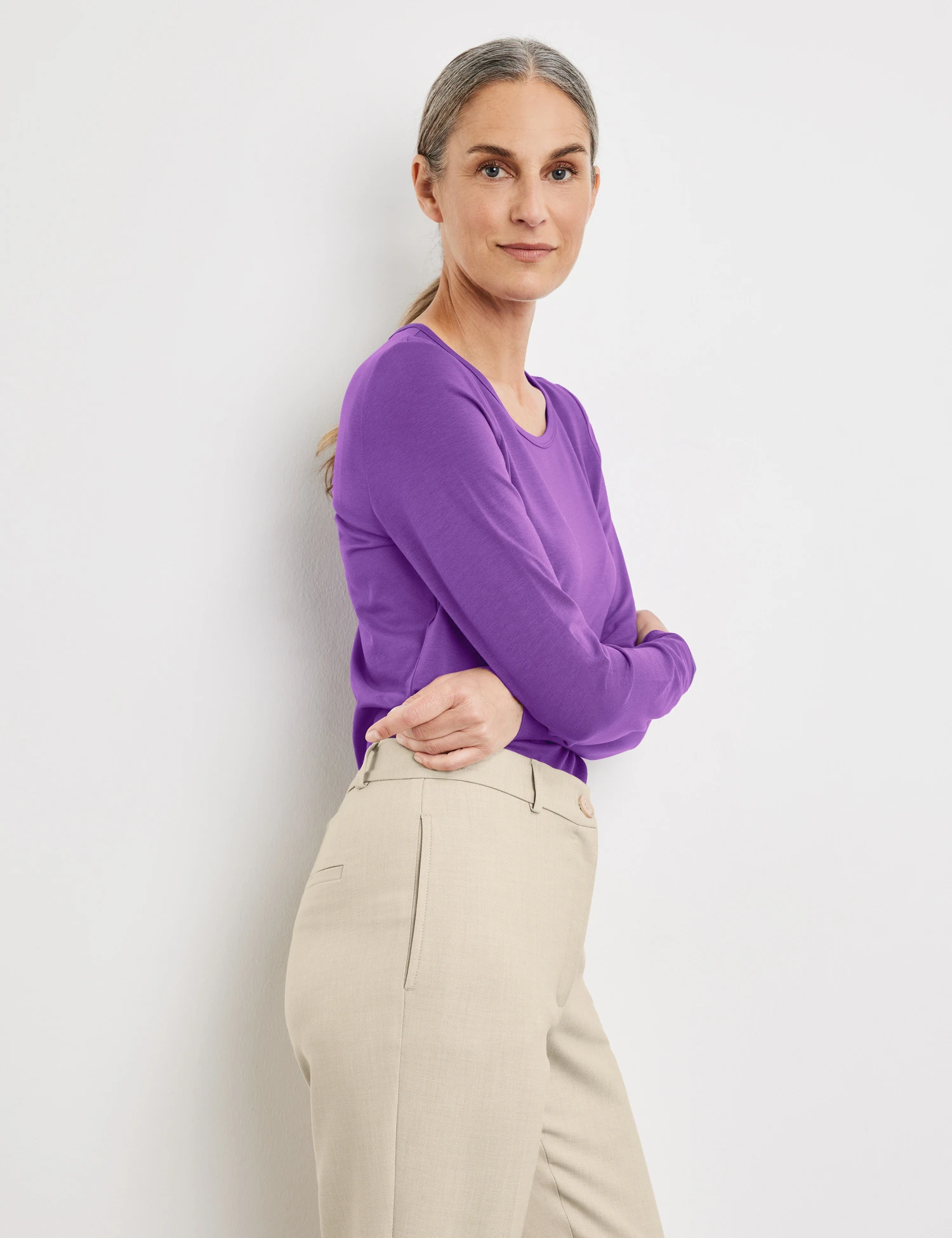 Gerry Weber Basic Langarmshirt Mit Stretchkomfort 5 Gerry Weber Basic Langarmshirt Mit Stretchkomfort – Bild 5