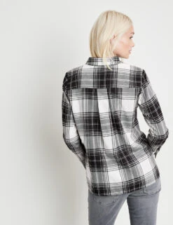 Taifun Baumwollbluse Mit Streifen In Batik-Optik -Gerry Stil Geschaft baumwollbluse mit streifen in batik optik 104