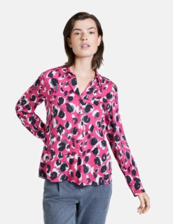 Taifun Bluse Mit Animal-Print -Gerry Stil Geschaft bluse mit animal print 01
