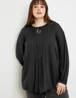 Bluse Mit Biesenplastron -Gerry Stil Geschaft bluse mit biesenplastron 102