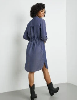 Taifun Blusenkleid In Jeansoptik Mit Taillen-Tunnelband -Gerry Stil Geschaft blusenkleid in jeansoptik mit taillen tunnelband 104