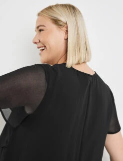 Blusenshirt Mit Chiffon-Layer -Gerry Stil Geschaft blusenshirt mit chiffon layer 100