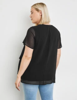 Blusenshirt Mit Chiffon-Layer -Gerry Stil Geschaft blusenshirt mit chiffon layer 104