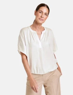 Gerry Weber Blusenshirt Mit Elastischem Saum -Gerry Stil Geschaft blusenshirt mit elastischem saum 01