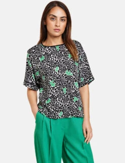 Taifun Blusenshirt Mit Kurzem Arm 13 Taifun Blusenshirt Mit Kurzem Arm -Gerry Stil Geschaft blusenshirt mit kurzem arm 01