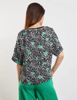 Taifun Blusenshirt Mit Kurzem Arm 12 Taifun Blusenshirt Mit Kurzem Arm -Gerry Stil Geschaft blusenshirt mit kurzem arm 104