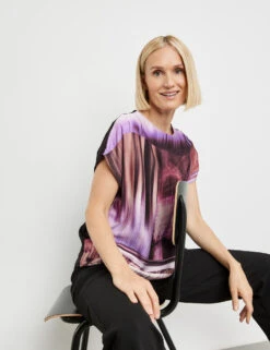 Gerry Weber Blusenshirt Mit Material-Patch -Gerry Stil Geschaft blusenshirt mit material patch 102