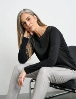 Gerry Weber Blusenshirt Mit Material-Patch Und Elastischem Saum 11 Gerry Weber Blusenshirt Mit Material-Patch Und Elastischem Saum -Gerry Stil Geschaft blusenshirt mit material patch und elastischem saum 102