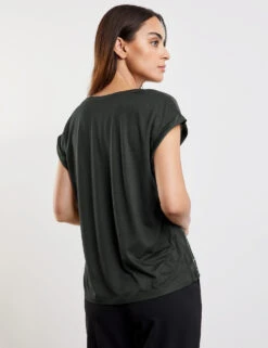 Taifun Blusenshirt Mit Satin-Front -Gerry Stil Geschaft blusenshirt mit satin front 104