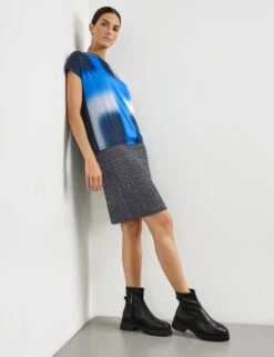 Gerry Weber Blusenshirt Mit Strickblende Und Elastischem Bund -Gerry Stil Geschaft blusenshirt mit strickblende und elastischem bund 102