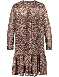 Crêpe-Kleid Mit Leo-Print -Gerry Stil Geschaft crpe kleid mit leo print 03