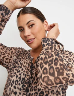 Crêpe-Kleid Mit Leo-Print -Gerry Stil Geschaft crpe kleid mit leo print 100