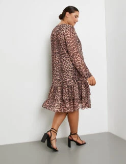 Crêpe-Kleid Mit Leo-Print -Gerry Stil Geschaft crpe kleid mit leo print 104