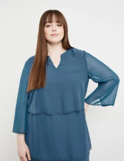 Elegantes Stufenkleid Aus Chiffon -Gerry Stil Geschaft elegantes stufenkleid aus chiffon 100