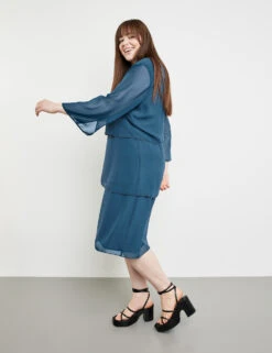 Elegantes Stufenkleid Aus Chiffon -Gerry Stil Geschaft elegantes stufenkleid aus chiffon 102