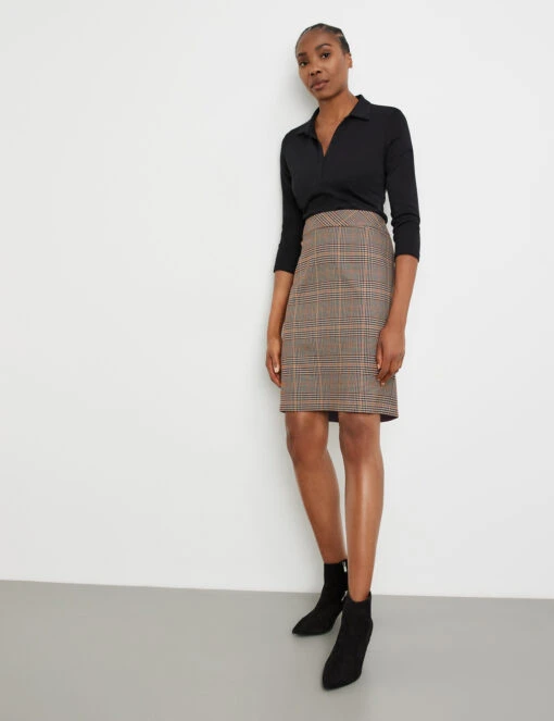 Gerry Weber Fein Karierter Bleistiftrock Mit Stretchkomfort -Gerry Stil Geschaft fein karierter bleistiftrock mit stretchkomfort 110