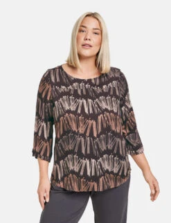 Fein Schimmernde 3/4 Arm Bluse 13 Fein Schimmernde 3/4 Arm Bluse -Gerry Stil Geschaft fein schimmernde 34 arm bluse 01