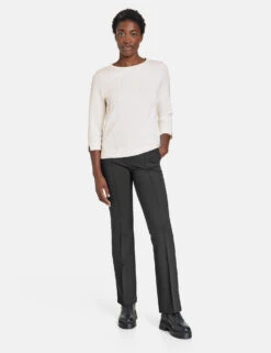 Gerry Weber Flared-Hose Mit Längsbiese Und Stretchanteil -Gerry Stil Geschaft flared hose mit laengsbiese und stretchanteil 01