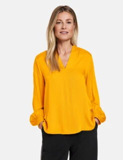 Gerry Weber Fließende Bluse Mit Leichten Ballonärmeln -Gerry Stil Geschaft fliessende bluse mit leichten ballonaermeln 01