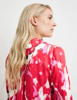 Taifun Fließende Langarmbluse Mit Allover-Print -Gerry Stil Geschaft fliessende langarmbluse mit allover print 100