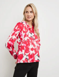 Taifun Fließende Langarmbluse Mit Allover-Print