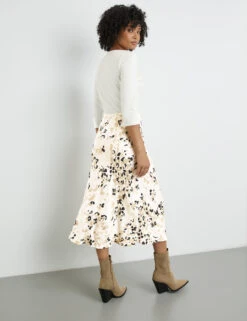 Taifun Fließender A-Linien-Rock Mit Elastischem Bund -Gerry Stil Geschaft fliessender a linien rock mit elastischem bund 104