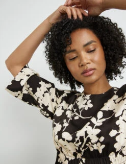 Taifun Floral Gemustertes Kleid Mit Elastischem Taillenband 9 Taifun Floral Gemustertes Kleid Mit Elastischem Taillenband -Gerry Stil Geschaft floral gemustertes kleid mit elastischem taillenband 100