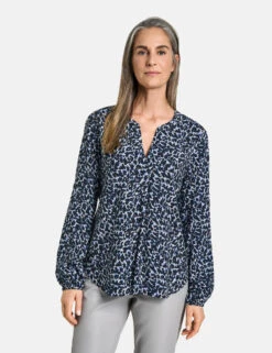 Gerry Weber Gemusterte Bluse Mit Falte Am Vorderteil 13 Gerry Weber Gemusterte Bluse Mit Falte Am Vorderteil -Gerry Stil Geschaft gemusterte bluse mit falte am vorderteil 01