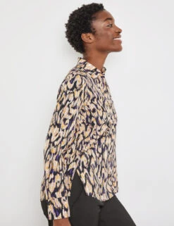 Gerry Weber Gemusterte Hemdbluse Mit Seitenschlitzen 11 Gerry Weber Gemusterte Hemdbluse Mit Seitenschlitzen -Gerry Stil Geschaft gemusterte hemdbluse mit seitenschlitzen 102