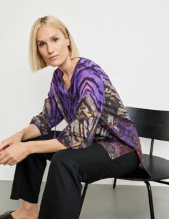 Gerry Weber Gemusterte Longbluse Mit Biesen 11 Gerry Weber Gemusterte Longbluse Mit Biesen -Gerry Stil Geschaft gemusterte longbluse mit biesen 102