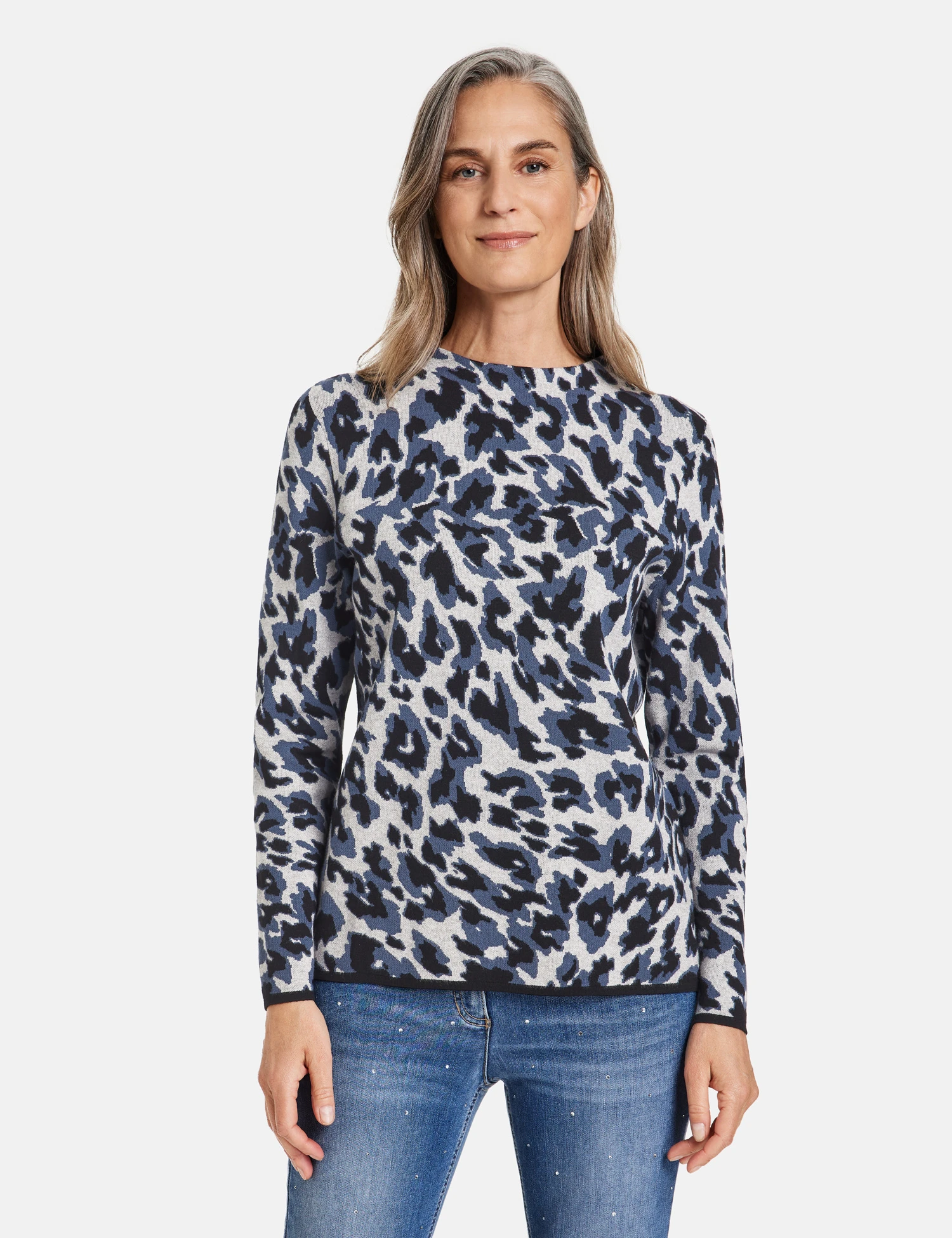 Gerry Weber Gemusterter Pullover Mit Kurzem Stehkragen 7 Gerry Weber Gemusterter Pullover Mit Kurzem Stehkragen – Bild 7