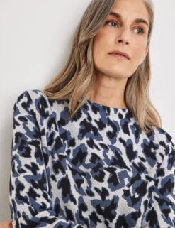 Gerry Weber Gemusterter Pullover Mit Kurzem Stehkragen 10 Gerry Weber Gemusterter Pullover Mit Kurzem Stehkragen -Gerry Stil Geschaft gemusterter pullover mit kurzem stehkragen 100