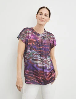 Gerry Weber Gemustertes Blusenshirt Mit Ausschnittdetail