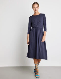 Taifun Gemustertes Jerseykleid Mit Wickeloptik