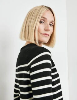 Gerry Weber Geringelter Pullover Aus Baumwolle -Gerry Stil Geschaft geringelter pullover aus baumwolle 100