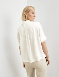 Gerry Weber Halbarmbluse Aus Viscose Crepe Mit Verdeckter Knopfleiste -Gerry Stil Geschaft halbarmbluse aus viscose crepe mit verdeckter knopfleiste 104