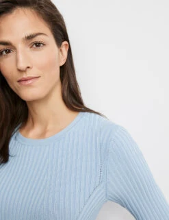 Gerry Weber Halbarmshirt Mit Rippstrick-Struktur -Gerry Stil Geschaft halbarmshirt mit rippstrick struktur 100