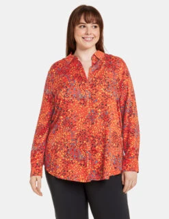 Hemdbluse Mit Allover-Print 13 Hemdbluse Mit Allover-Print -Gerry Stil Geschaft hemdbluse mit allover print 01