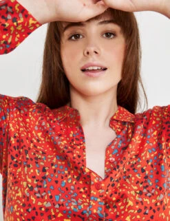 Hemdbluse Mit Allover-Print 10 Hemdbluse Mit Allover-Print -Gerry Stil Geschaft hemdbluse mit allover print 100