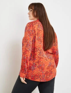 Hemdbluse Mit Allover-Print 12 Hemdbluse Mit Allover-Print -Gerry Stil Geschaft hemdbluse mit allover print 104