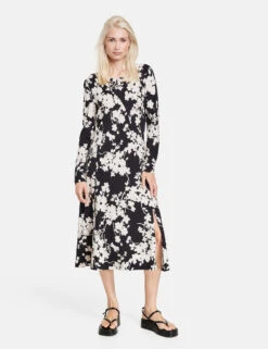 Taifun Jerseykleid Mit Knotendetail Und Schlitz -Gerry Stil Geschaft jerseykleid mit knotendetail und schlitz 01