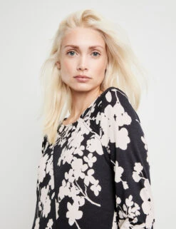 Taifun Jerseykleid Mit Knotendetail Und Schlitz -Gerry Stil Geschaft jerseykleid mit knotendetail und schlitz 100