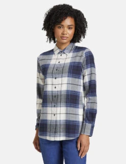 Taifun Karierte Hemdbluse Aus Baumwolle 11 Taifun Karierte Hemdbluse Aus Baumwolle -Gerry Stil Geschaft karierte hemdbluse aus baumwolle 01