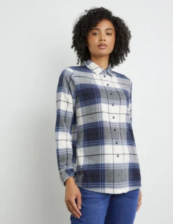 Taifun Karierte Hemdbluse Aus Baumwolle