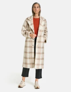 Gerry Weber Karierter Mantel Mit Wollanteil -Gerry Stil Geschaft karierter mantel mit wollanteil 01